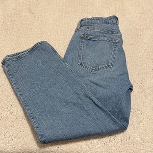 Abercrombie & Fitch Light Blue High Rise Vintage Curve Love Straight-Leg Jeans